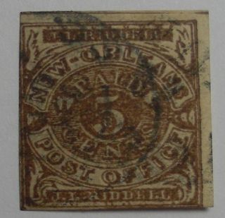 New Orleans LA 5 cent brown Provisional Scott 62X5 used Confederate