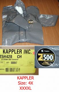  Kappler Z5H428 Zytron 500 Coverall Sz 4X XXXXL HAZMAT SUIT COVERALL