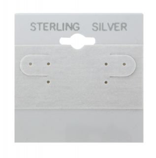 100pc Gray Sterling Silver Earring Display Card 2x2 Pad