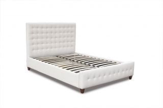 Diamond Sofa Zen California King Size Bonded Leather Tufted Bed White