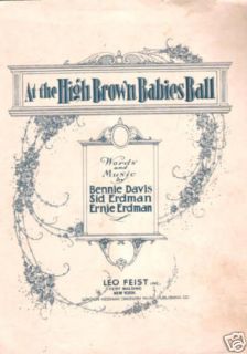  At The High Brown Babies Ball 1919 Sheet Music