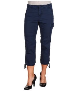 DKNY Petite Cropped Cargo Pants Jeans 6P 10P Capri Slim Fit Blue Navy