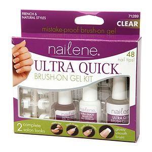 Nailene Ultra Quick Brush On Gel Kit, French & Natural Styles 1 kit