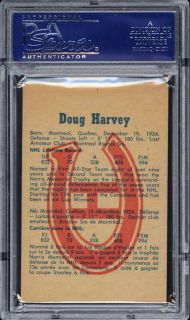 1960 61 Parkhurst 48 Doug Harvey Auto PSA DNA NM MT 8