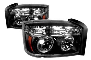 IPCW 05 07 Dodge Dakota Halo Projector Headlights, Black Truck Lights