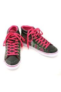 SWEET punk shoes, Draven brand, Multi colored black pink and green