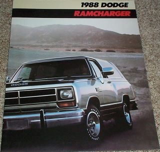 1988 Dodge Ramcharger AD100 AW100 AD150 AW150 Sales Brochure Mint