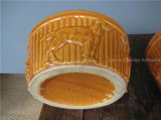  Ransbottom Pottery Co Roseville O Small Dog Bowl Feeder Orange