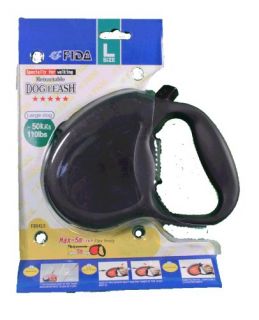 Features of FIDA Black Retractable Dog Leash Large up to 110 lbs