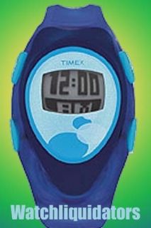 Timex Wiseguy Series Kids New Digital Blue Rubber Band Sport WR Watch