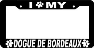 Dogue de Bordeaux Dog Paw Print License Plate Frame