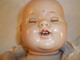 Antique Doll Composition Head Limbs Eyes Open Close Teeth