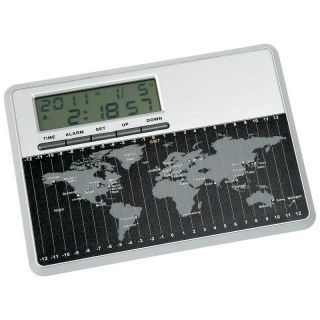 World Clock Calendar Digital Clock Travel Alarm Time Display Battery