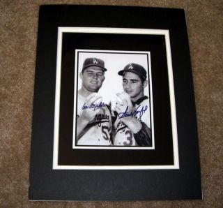DON DRYSDALE & SANDY KOUFAX CUSTOM MATTED SIGNED REPRINT DISPLAY FREE