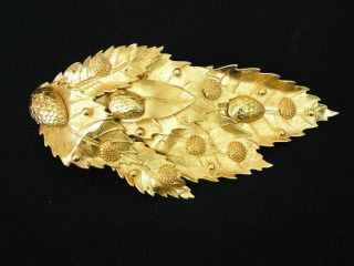 GORGEOUS DOMINIQUE AURIENTIS FRENCH DESIGNER GIANT LEAF RUNWAY BROOCH