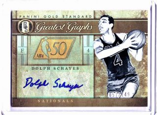 11 12 Gold Standard 27 Dolph Schayes NBA 50th Greatest Graphs Auto 57
