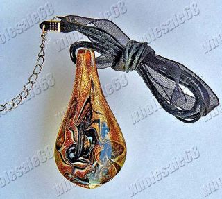  Charm Murano Glass Charm Water Drop Necklace Pendant Wholesale