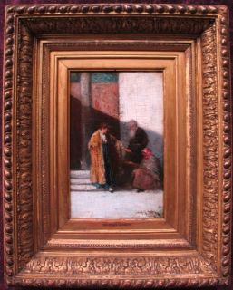 Dudley Hardy R B A 1867 1922 Signed Oil on Panel The Beggars Fine