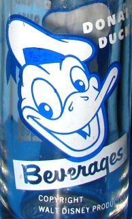 Donald Duck 10oz ACL Soda Bottle 2 Faces of Smiling Donald Duck Great