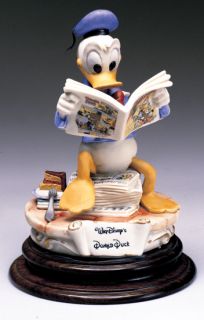 Disney Capodimonte Donald Duck Reading Comic Figurine