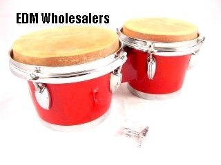 New Bongo Drum Set Kit Music Red Drums World Percussion