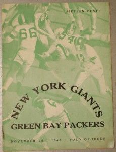  Bay Packers New York Giants Program Don Hutson Polo Grounds