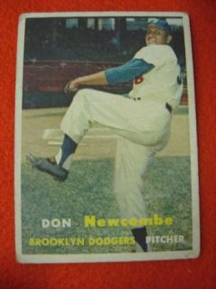 JBR7 1957 Topps 130 Don Newcombe Brooklyn Dodgers