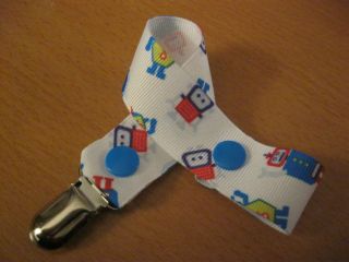 Baby Dummy Clip Robots Pacifier Strap