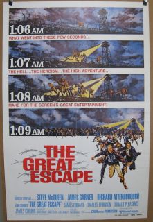 The Great Escape Steve McQueen James Garner 27x41 Original Movie