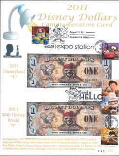  PIRATES BOTH E & F Disney Dollar NEW ISSUE Commemorative Card #095