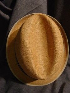 Vintage Dunlap Supreme Straw Fedora Hat Natural Center Dent Size 7