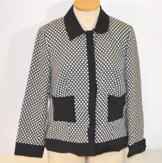 Doncaster Size 18W Black and White Polka Dot Blazer Jacket