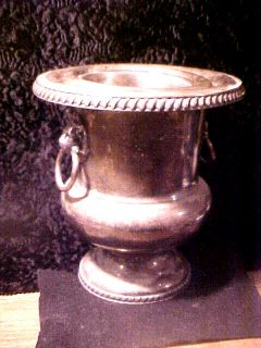 ANITQUE1940S SHEFFIELD SILVER LIONSHEAD ICE BUCKET AND INSERT