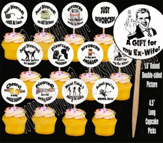 Divorce Party for Him Cupcake Picks Cake Toppers 12 Pcs