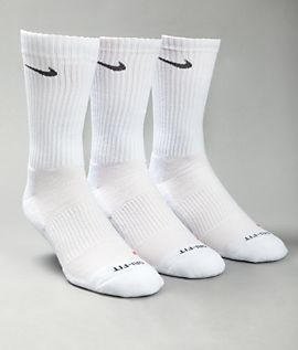 Nike Mens Dri Fit Cushioned Crew Sport Socks 3 Pack Hosiery