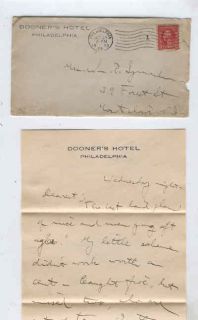 Oldhal Philadelphia PA Donners Hotel 1913 Letter