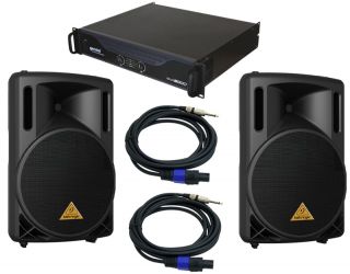 DJ PRO AUDIO SYSTEM (2) BEHRINGER B212XL SPEAKERS, GEMINI XP 3000 AMP
