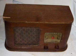 Vintage Dutch Kraft 5 Tube Radio Wooden Cabinet 1953 John Meck Retro
