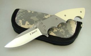 Randy Doucette Seeker Custom Knife Titanium CPM S30V White Micarta