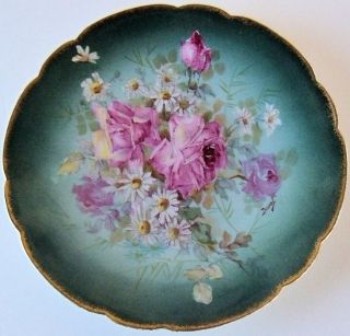   Limoges Hand Painted Plate Martial Redon Factory Artist Signed Duval