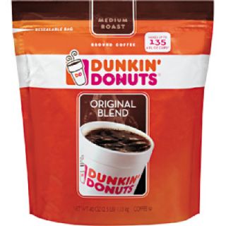 Dunkin Donuts Original Blend Ground Coffee 40 oz 2 bags. Click image