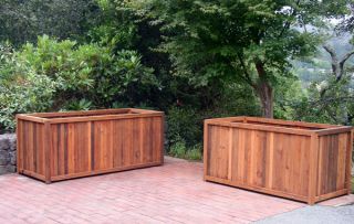 Outdoor Solid Wood Planter Box 48 x 12 x 12 Redwood