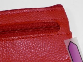 dopp roma red leather large id coin card case purse