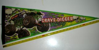 Grave Digger Pennant Flag Autographed Signed by many Monster Truck