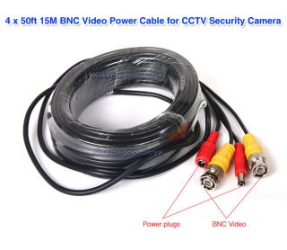  BNC Video Power Cable for CCTV DVR Surveillance Security Camera