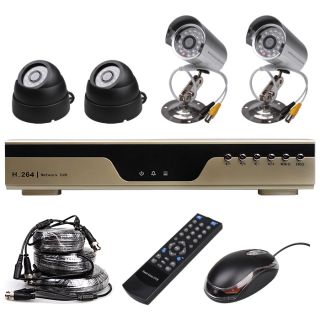 4CH Surveillance Sony CCD IR Camera CCTV DVR Security System Kit USA