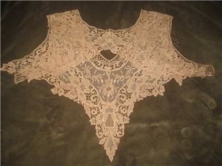 Antique Victorian Edwardian Natural Colored Lace Collar Yoke