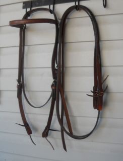Brown Soft USA Made Harness Leather Western Draft Horse Bridle Reins