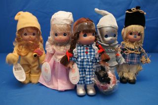 Wizard of Oz 5 Doll Set Dorothy Glinda Scarecrow Tinman Precious