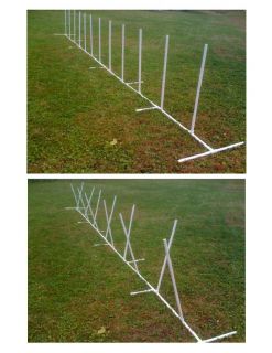  Poles with Adjustable Angle and Spacing Dog Agility Equipment